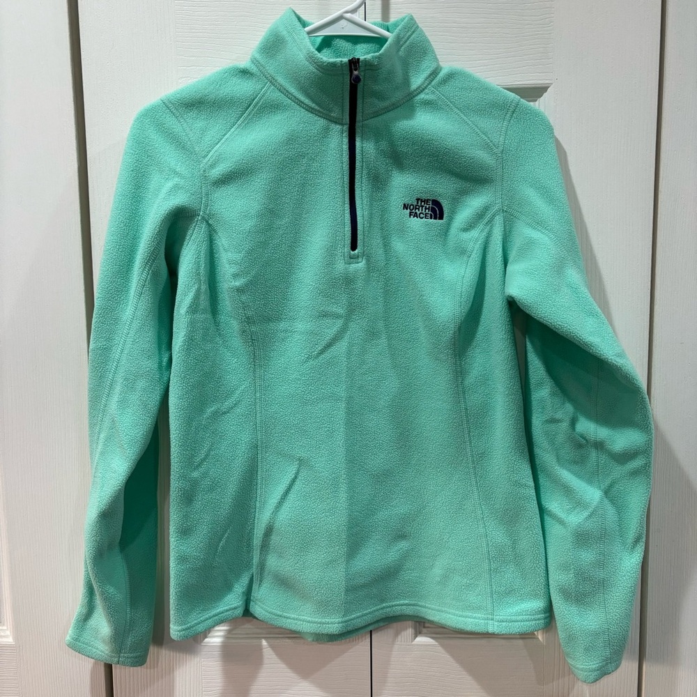THE NORTH FACE Women’s Light Blue / Green Quarter Zip Fleece Sweater - size S